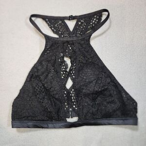 Victoria Secret Bralette XS Black Lace Halter‎